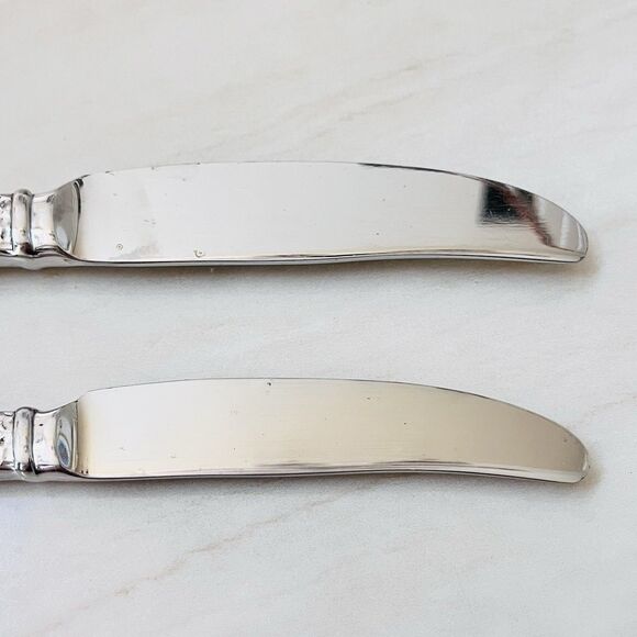 2pc Yamazaki Summersby Stainless Hammered Hollow Dinner Knife 8 7/8” Korea - Picture 8 of 8